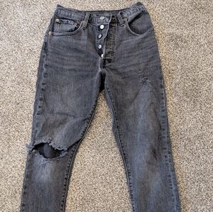 Levi's Distressed Black Denim Jeans